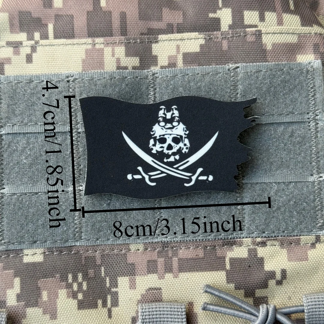 Parche táctico de moral de la bandera pirata "ADHD", brazalete del ejército militar divertido, parches de bucle de gancho impresos para ropa, mochila - imagen 2