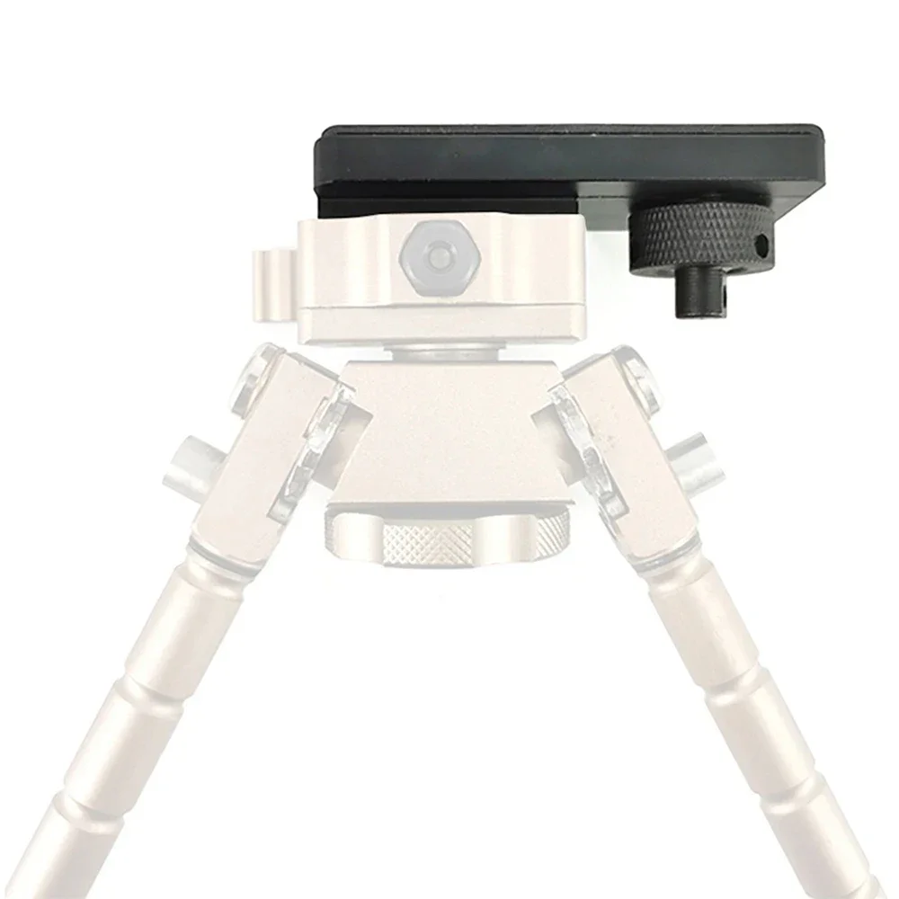 Adaptador de riel Picatinny con perno giratorio para rifle Bipod Adaptador de montaje Picatinny Weaver de 20 mm con base de goma de 3 ranuras - imagen 3