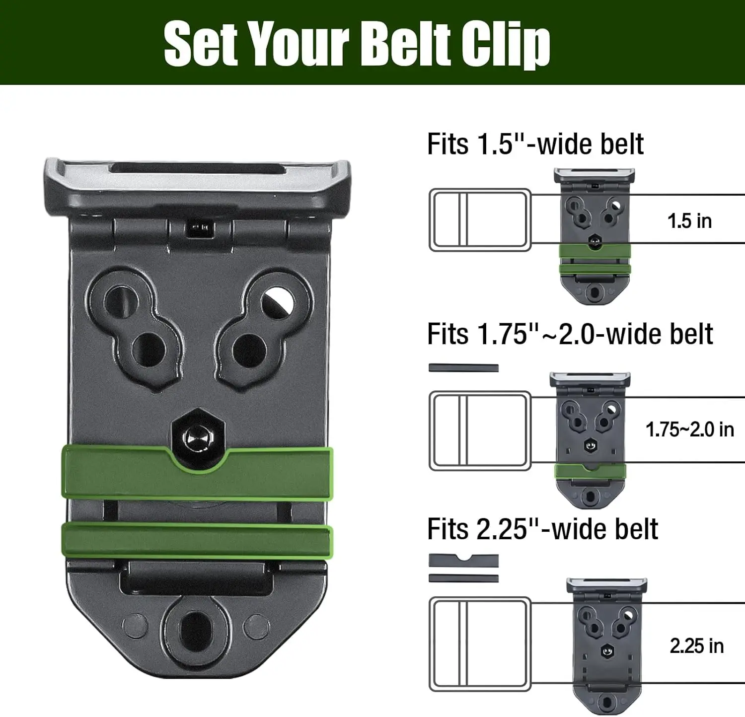 Para fundas de lápices de 1,0 a 1,12 pulgadas de diámetro para cinturón de servicio, bolsa giratoria táctica con rotación de 360 grados, cinturón de 1,5 "1,75" 2,0" - imagen 5