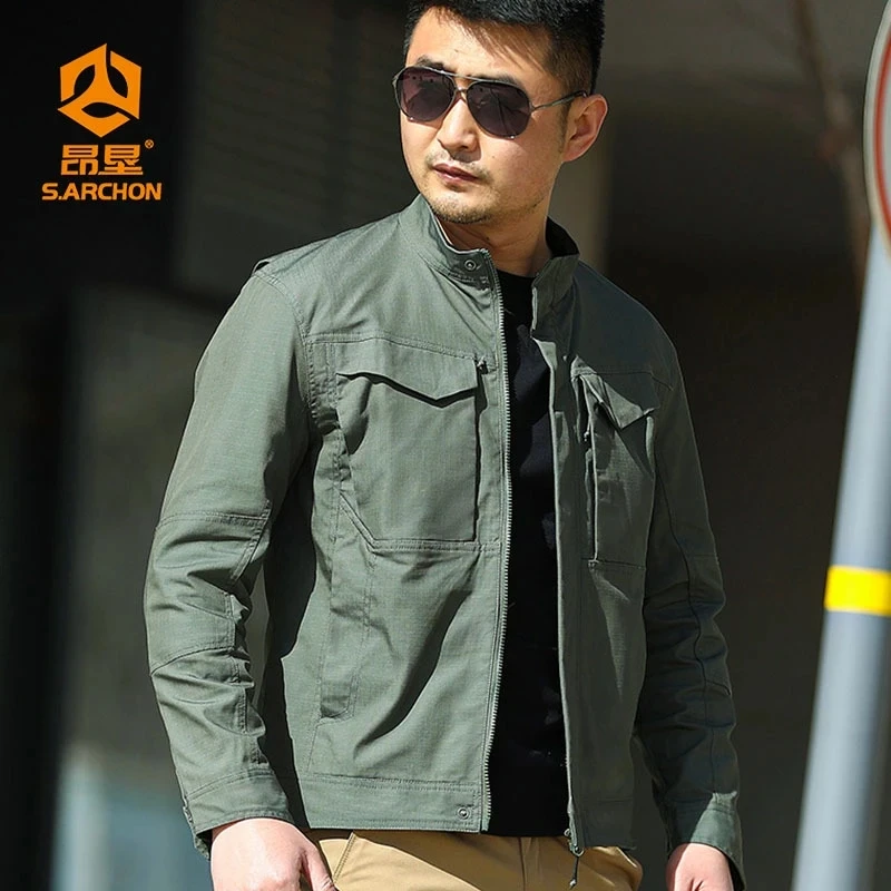 Chaquetas tácticas de campo para hombres, abrigos de combate militar, chaqueta de motocicleta al aire libre, moda del ejército, senderismo, uniforme de béisbol, Tops de Bombardero - imagen 2