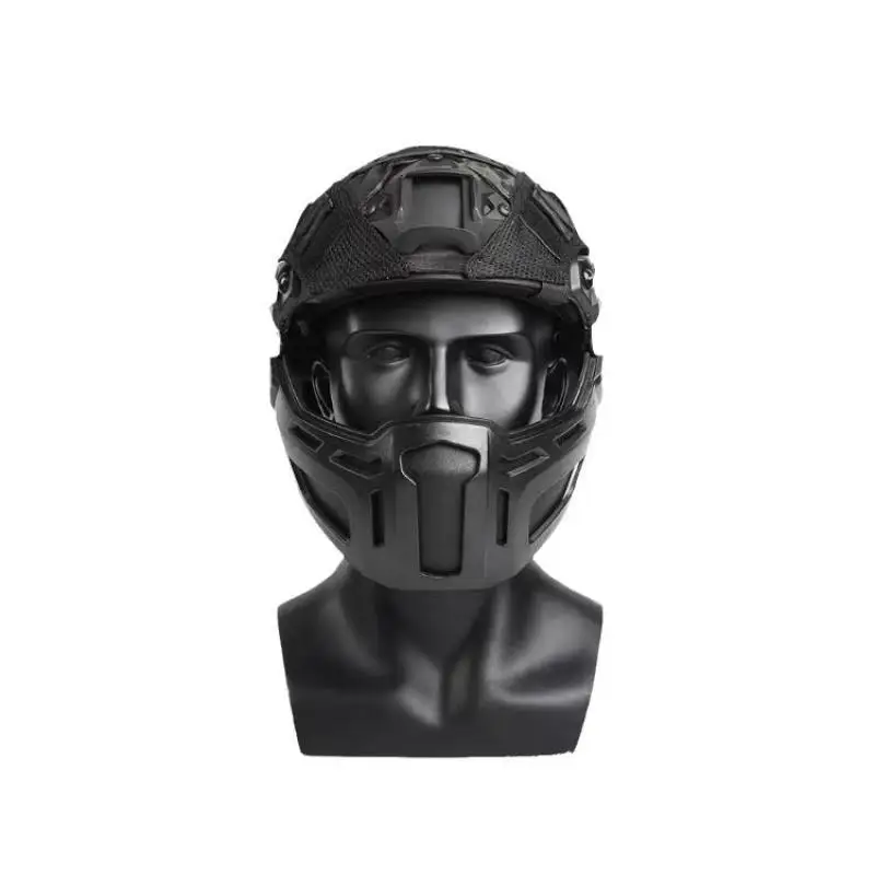 Casco táctico Airsoft con media cara y visera de montaje en riel, gafas abatibles hacia arriba para BB Sport CS Game Cosplay - imagen 4