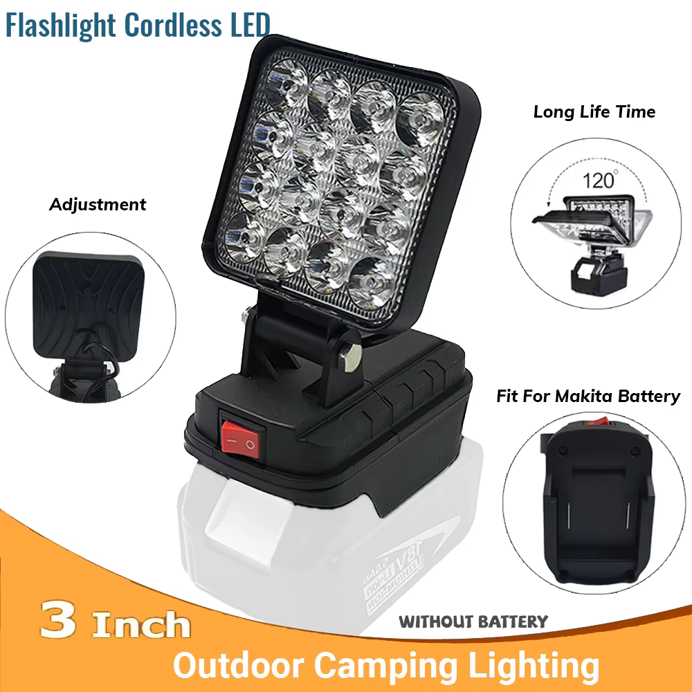 Foco LED portátil inalámbrico – Luz trabajo exterior compatible Makita