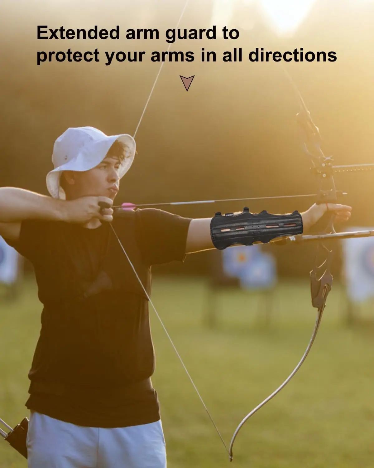 TOPARCHERY protector de brazo de cuero vacuno para caza, correas ajustables - imagen 3