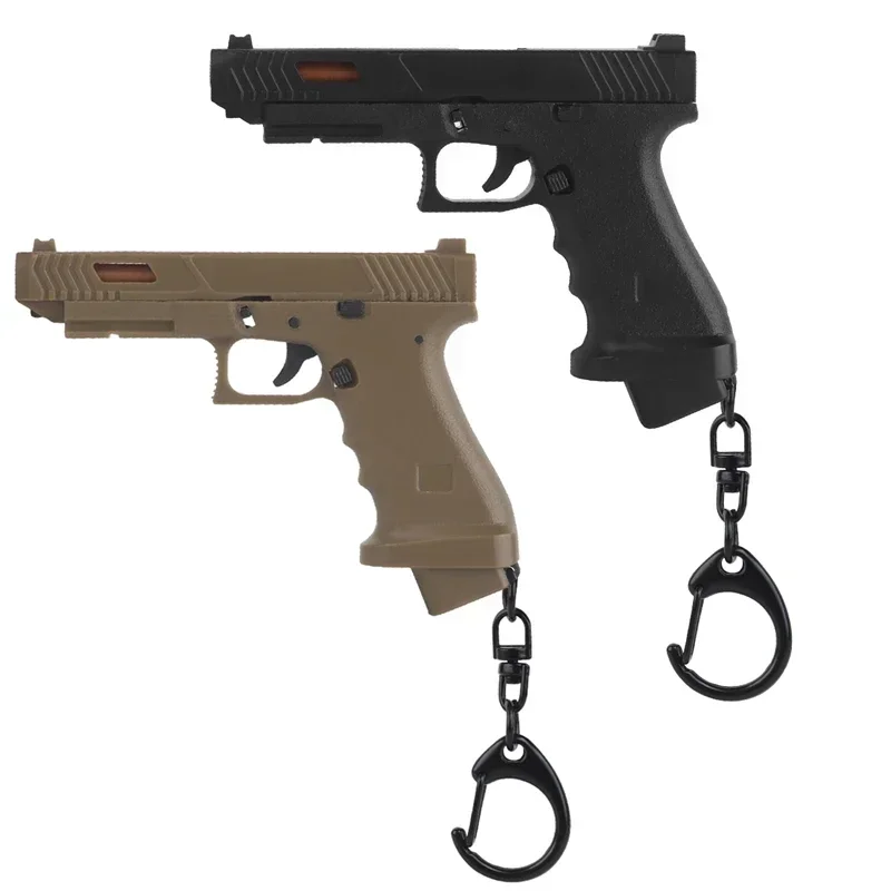 LLavero táctico con forma de pistola para hombre, Mini adornos portátiles, modelo de pistola, colgante, llavero G34, llaveros, juguetes de tendencia, regalo - imagen 3