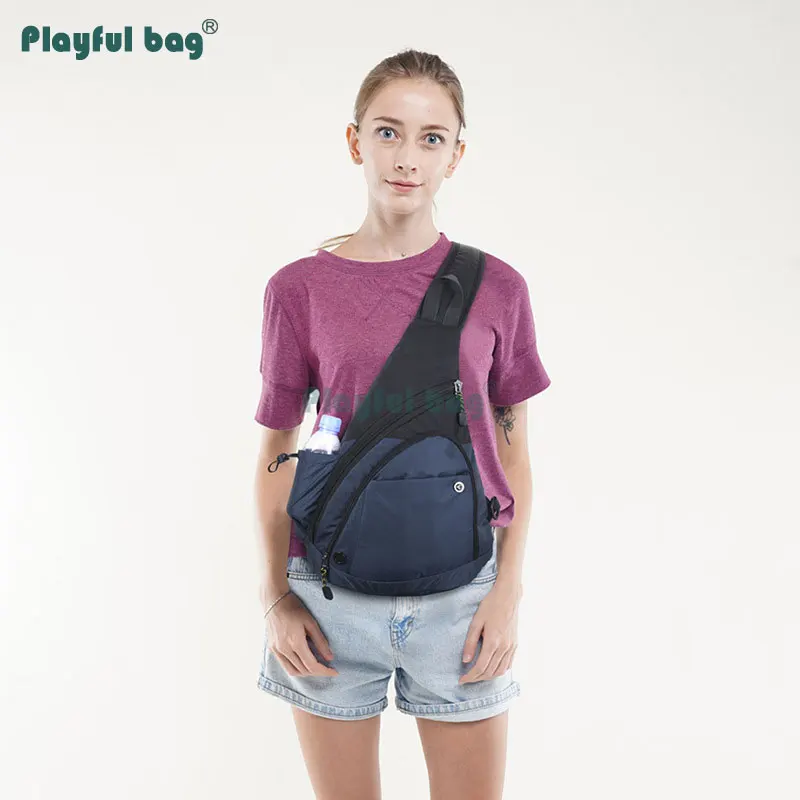 Bolso de pecho al aire libre para hombres, bolsa de pecho de gran capacidad, bolso de mensajero de viaje deportivo de ocio, impermeable, ligero, AVA75 - imagen 5