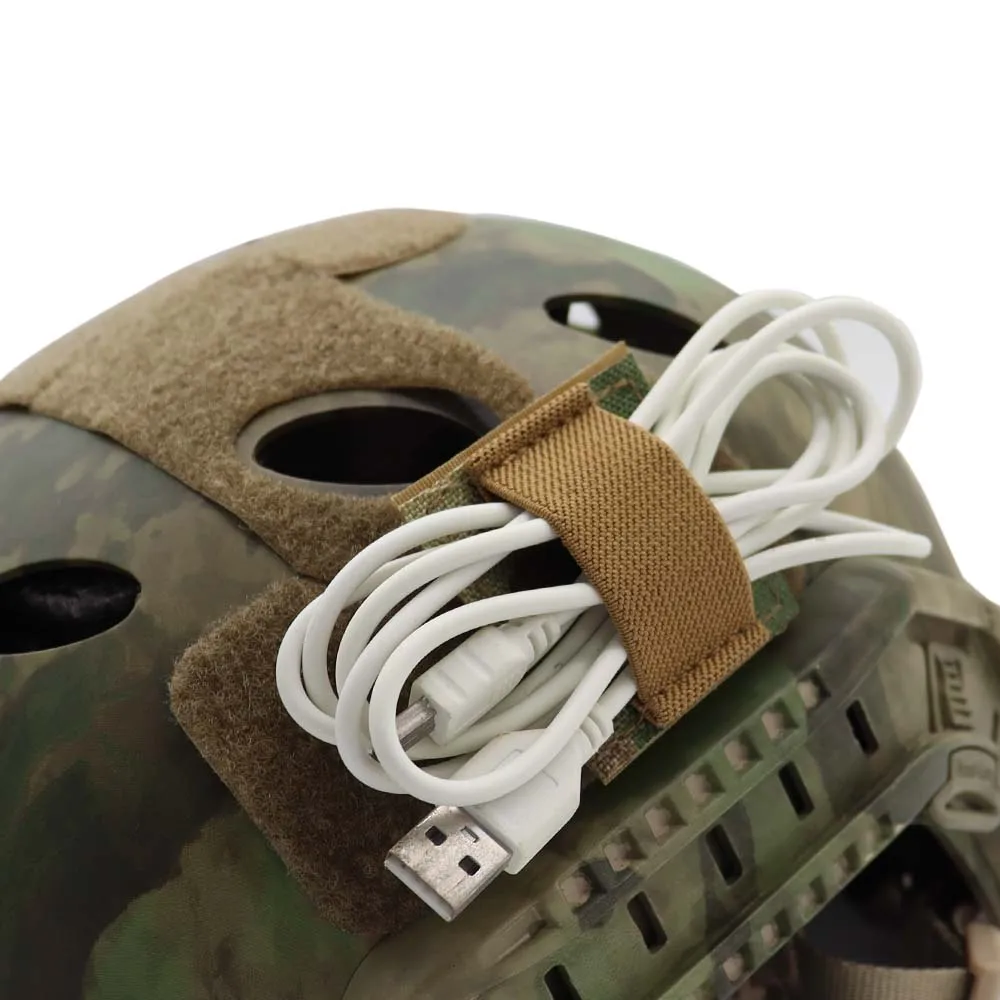 Arnés de cables táctico para auriculares, correa de recogida, organizador elástico, arnés de cables para auriculares, gancho, pegatina para casco - imagen 2