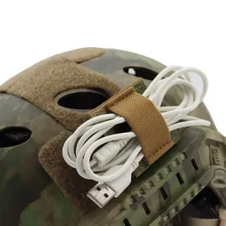 Arnés táctico elástico para auriculares con gancho y pegatina casco