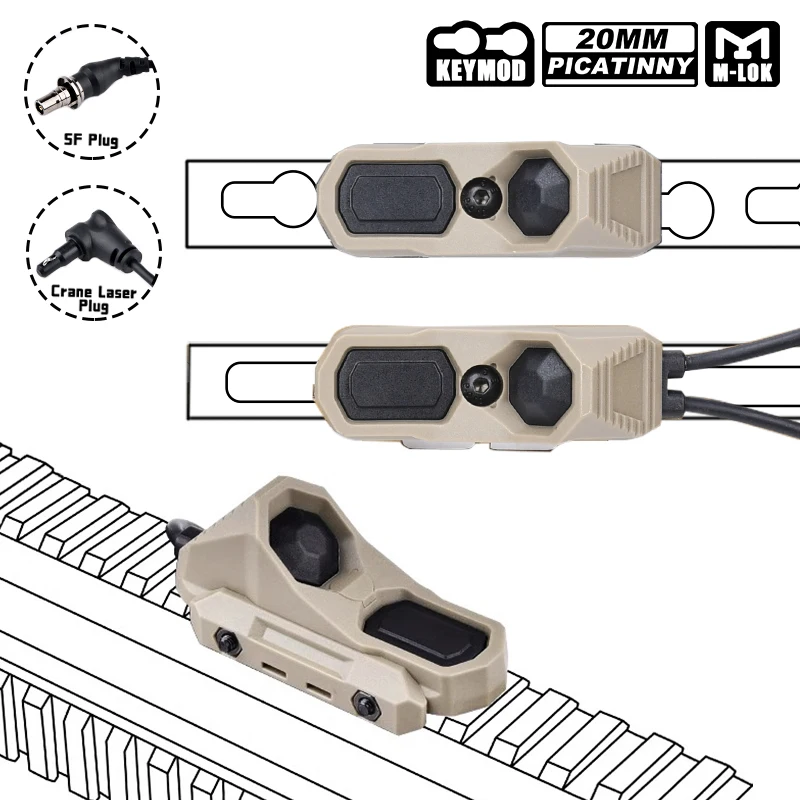 Láser táctico OGL rojo punto verde azul IR SF M300A M600C linterna luz estroboscópica LED Scout doble interruptor remoto para arma de caza - imagen 4