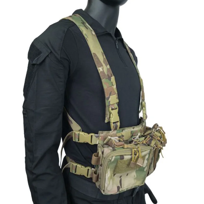 Portador de placa ajustable de nailon 1000D, chaleco de combate táctico Molle, equipo de supervivencia al aire libre para fanáticos de CS - imagen 3
