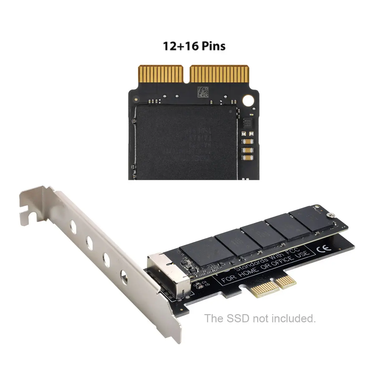Chenyang PCI-E 1X PCI Express a 12 + 16 pines 2013-2017 Mac Pro Air SSD Tarjeta de conversión para A1493 A1502 A1465 A1466 - imagen 5