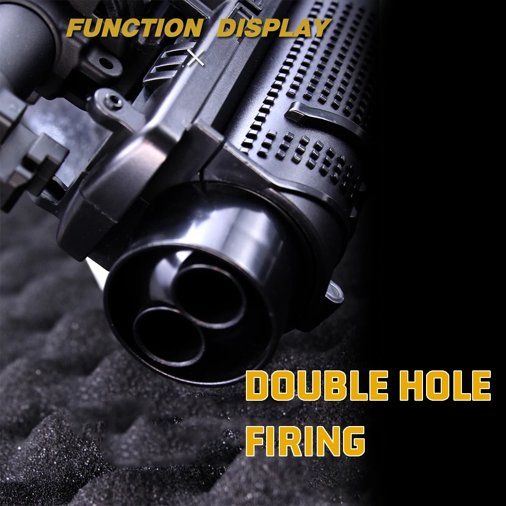 Lanzador de granadas de bolas de Gel M203 con doble cilindro, doble campana, lanzador de plástico corto M203, juguetes para disparar Paintball, juguetes para niños - imagen 4