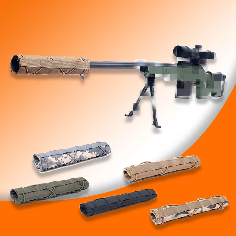 Equipo de silenciador para Rifle de francotirador táctico militar, cubierta protectora para caza al aire libre, equipo de campo CS - imagen 2