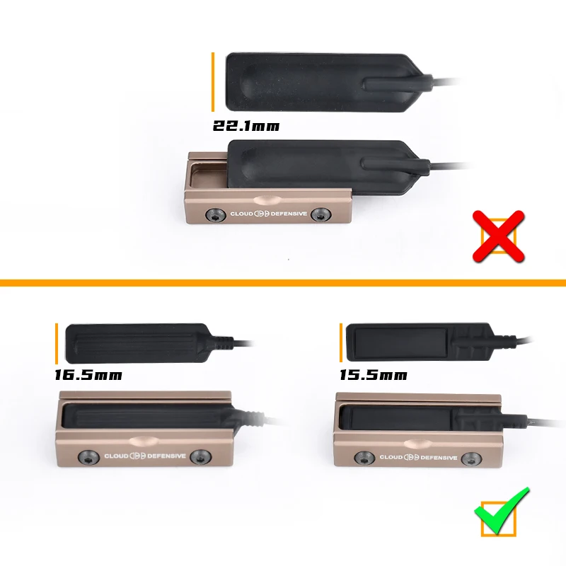 Tactico M300 M600 linterna almohadilla de presión M-LOK Panel de bolsillo KeyMod para Softair PEQ15 DBAL-A2 láser de caza interruptor de la luz de la ranura - imagen 2