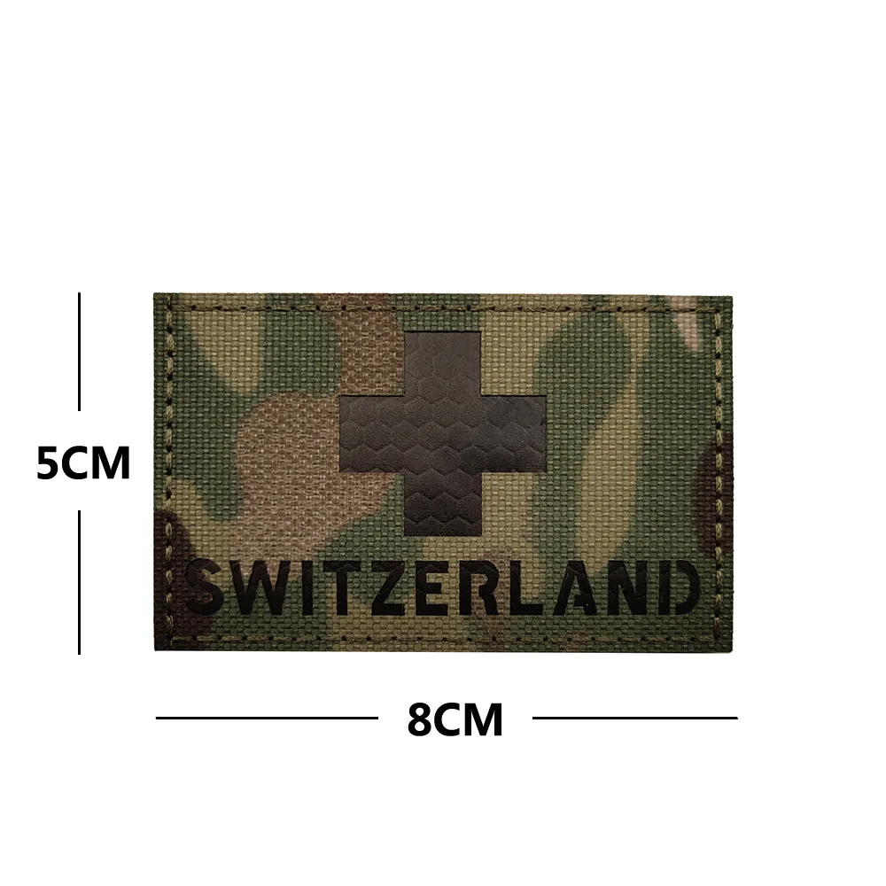 Parche bordado bandera Suiza con velcro para equipo táctico - imagen 5