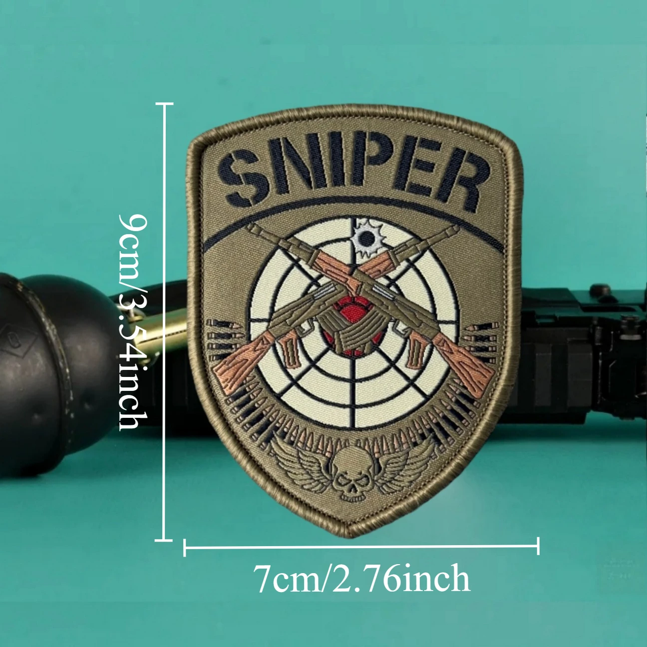 Parche moral táctico calavera Sniper – Tejido con velcro - imagen 2