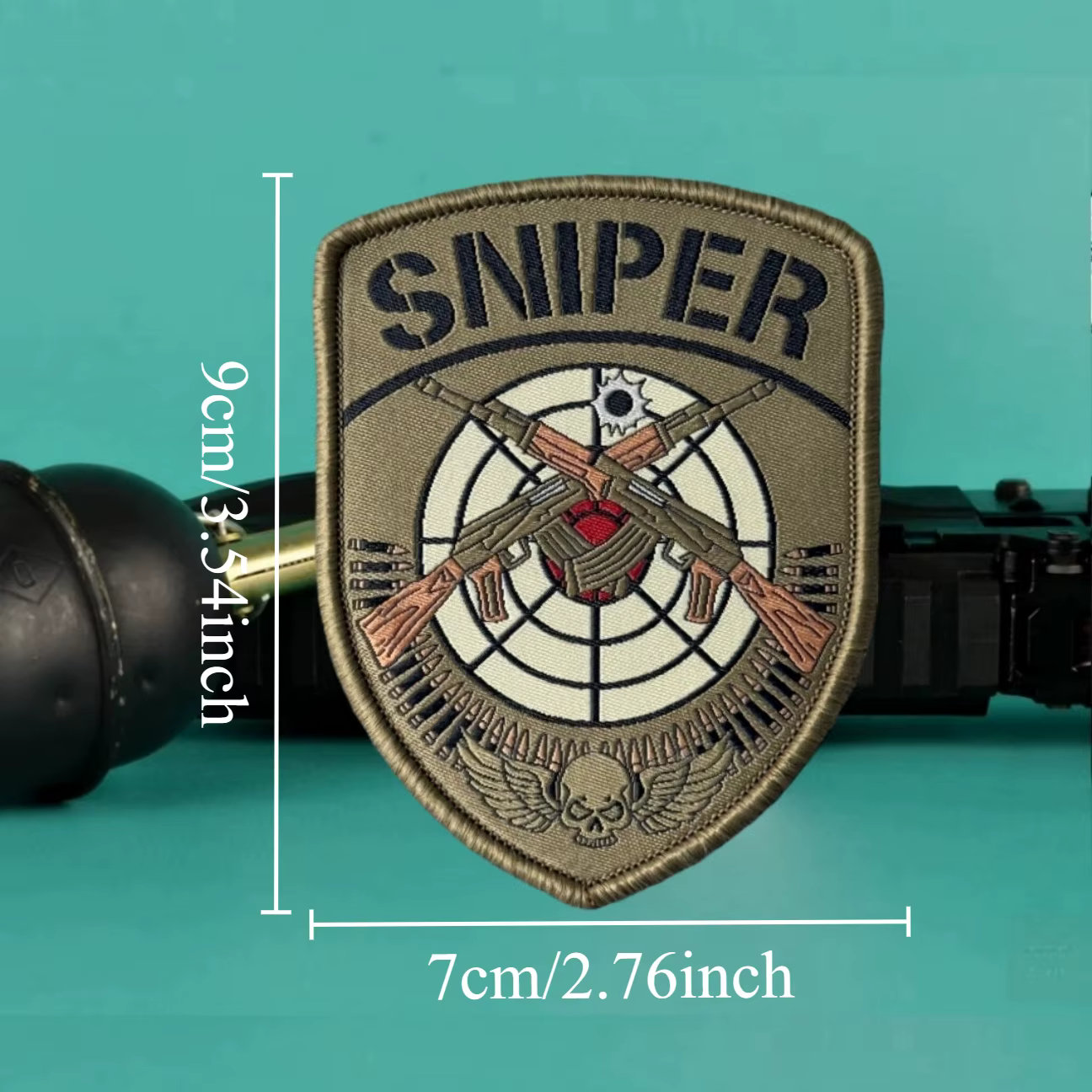 Parche moral táctico calavera Sniper – Tejido con velcro - imagen 2