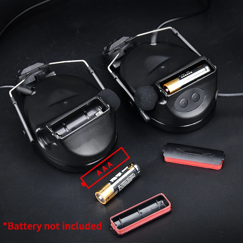 WADSN-auriculares tácticos con cancelación de ruido Comtact II, cascos militares de tiro de caza para casco rápido Arc 20mm Rail KENWOOD PTT - imagen 3