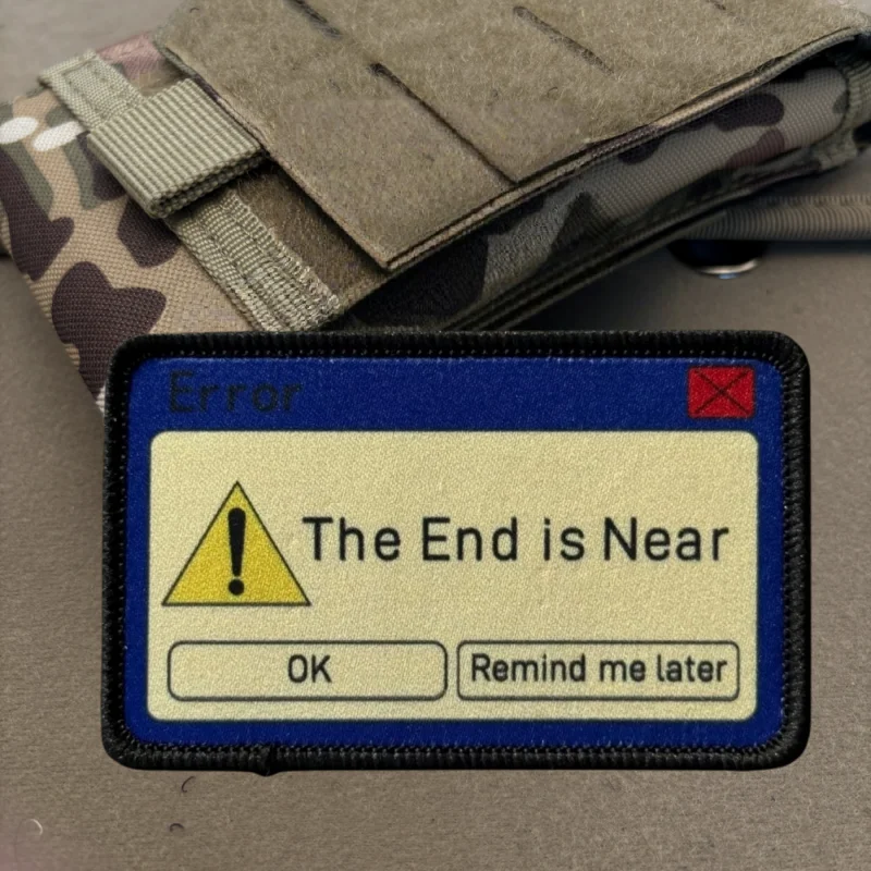 Parche táctico para morale Velcro con texto El fin está cerca - imagen 5