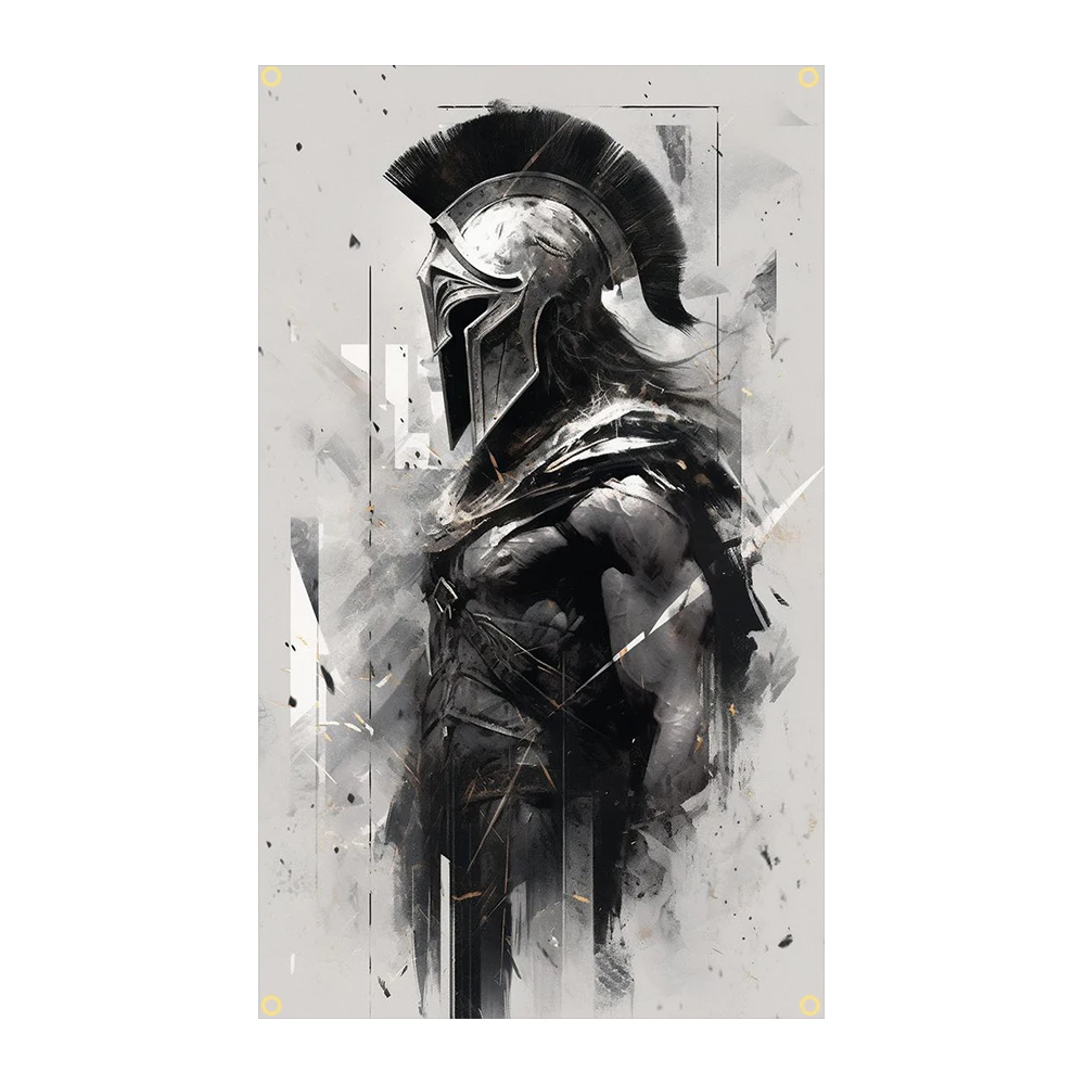 90X150cm el escudo estrellado espartano portador Jack bandera poliéster impreso decoración pancarta tapiz bandera - imagen 3