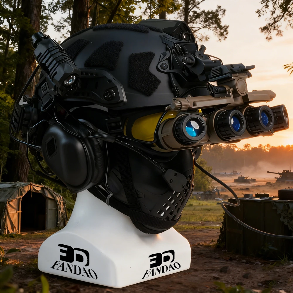 Casco táctico Airsoft, gafas con auriculares, máscara protectora de media cara, gafas de visión nocturna, modelo GPNVG18, Kit de equipo de tiro de Paintball