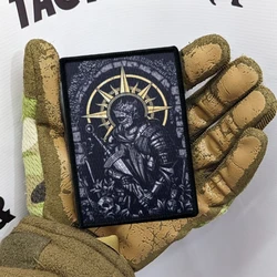 Parche de insignia de moral táctica de caballero esqueleto de Dark Souls, pegatina para mochila del ejército militar, parches de gancho y bucle impresos para ropa
