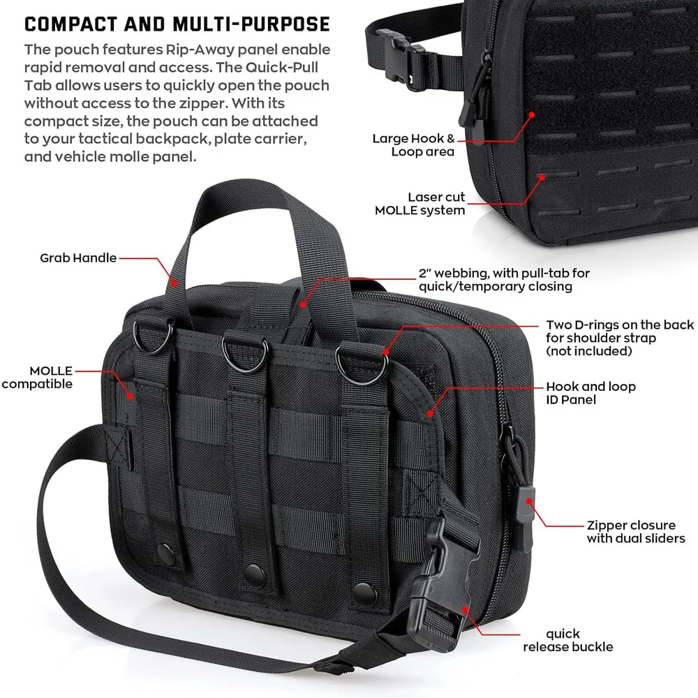Bolsa médica Molle para exteriores, organizador de bolsa EDC, botiquín de primeros auxilios, riñonera IFAK EMT de gran capacidad para caza, Camping y viajes - imagen 3