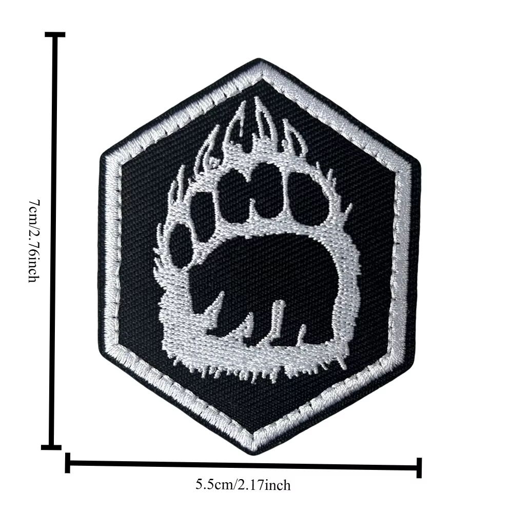 Parche táctico bordado huellas de oso con velcro – Chevron moral - imagen 2