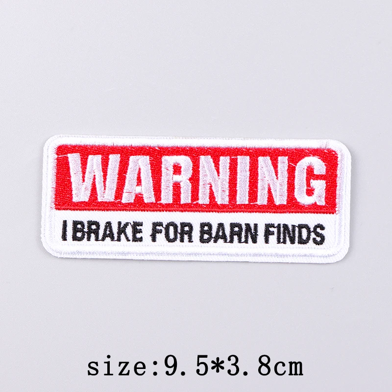 Parches bordados de advertencia de peligro para ropa, parches termoadhesivos para ropa, Parche de señal de prohibición para Pegatinas de ropa - imagen 5