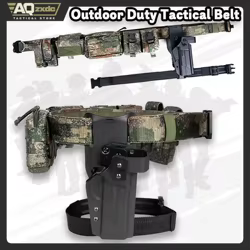 Juego de cinturón de camuflaje militar con bolsa doble Mag, bolsa de almacenamiento plegable, bolsa para artículos diversos, bolsa de doble granada y funda de extracción rápida