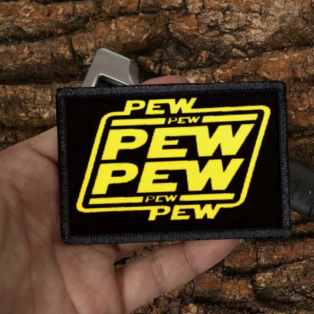 Parches de insignia de moral Pew, brazalete táctico, pegatinas impresas de gancho y bucle, mochila - imagen 2