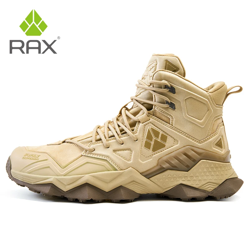 Rax-zapatos de senderismo de piel de vaca para hombre, botas impermeables para escalar al aire libre, botas de caza, zapatillas de senderismo, botas deportivas tácticas para desierto - imagen 2