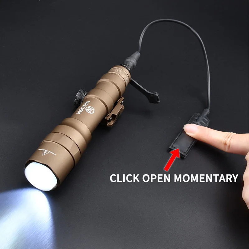 WADSN-linterna táctica M600DF para arma, luz de explorador, 1400LM, LED, doble combustible, Rifle de caza, luz de explorador, compatible con riel Picatinny de 20mm, Mlok - imagen 4