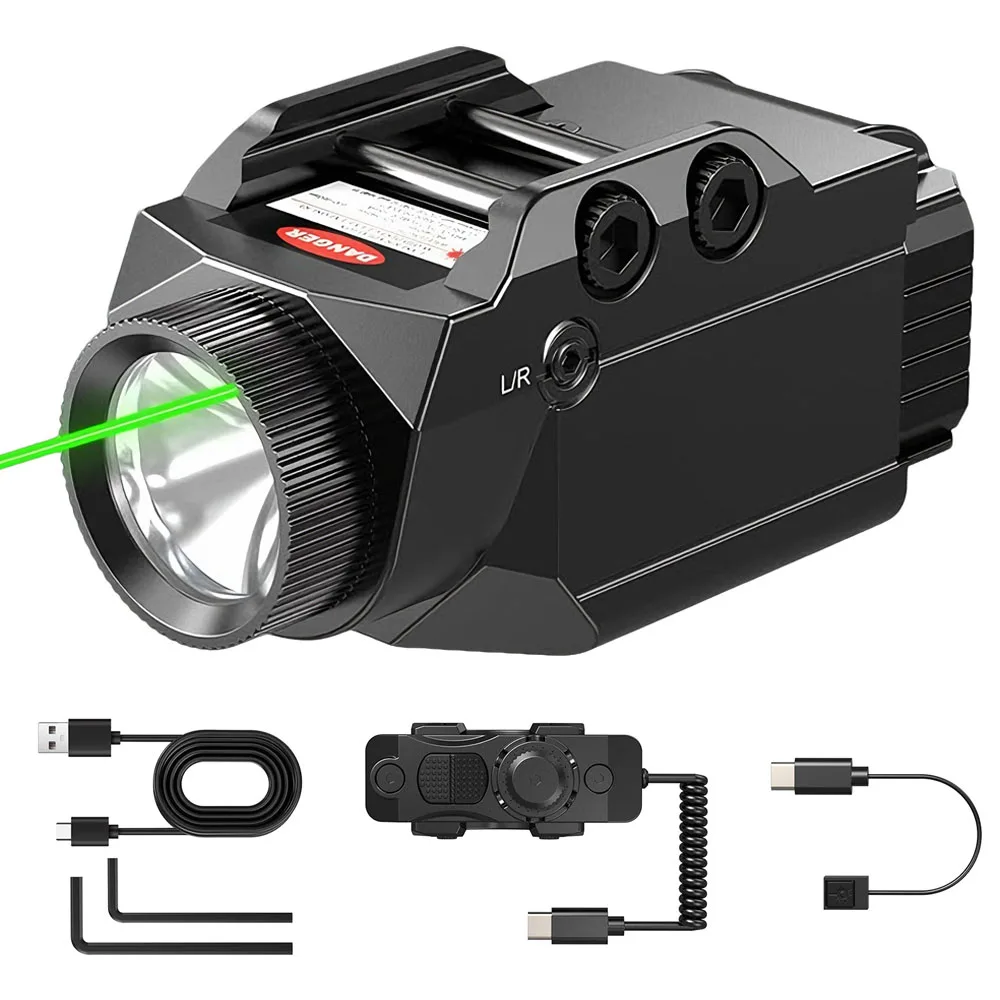 Luz láser táctica con mira roja y verde para rieles Picatinny 20mm - imagen 3