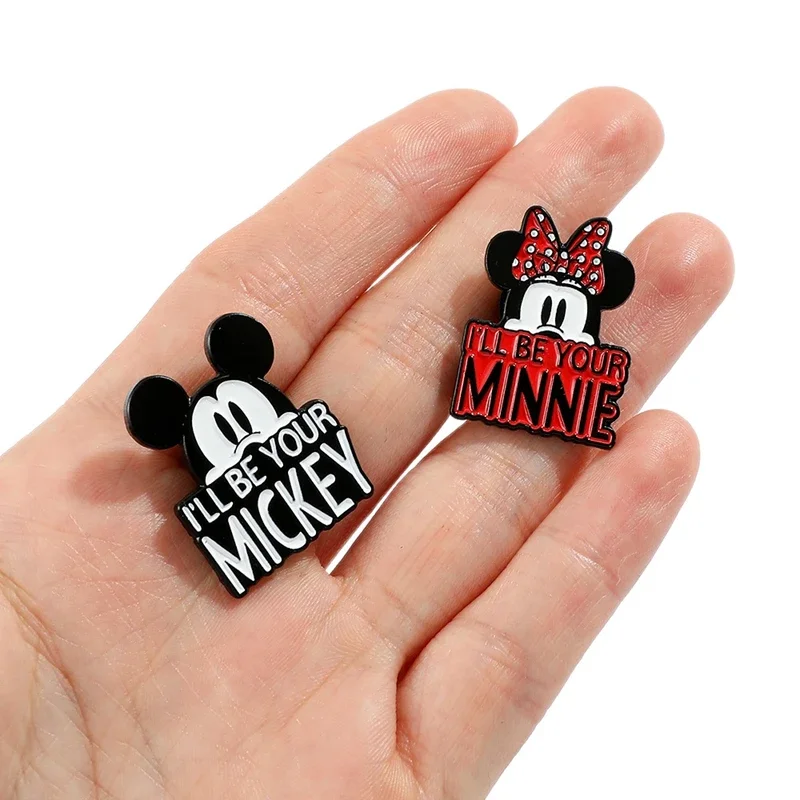 Disney dibujos animados Mickey Mouse, adorno de broche de Minnie Mousel, personajes de película mochila esmaltada ropa insignia de Metal regalos de vacaciones - imagen 5