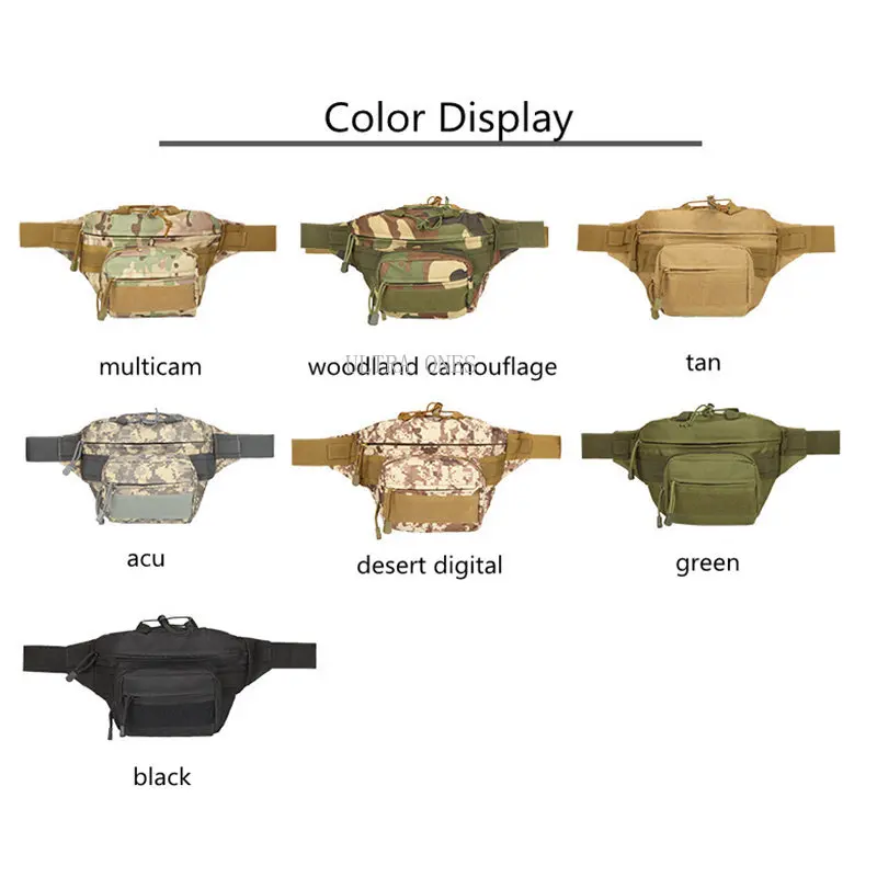 Riñonera táctica para senderismo, Trekking, correr, montar, paquete de cinturón ajustable, acampar al aire libre, caza, herramienta de pesca, bolsas de hombro - imagen 2