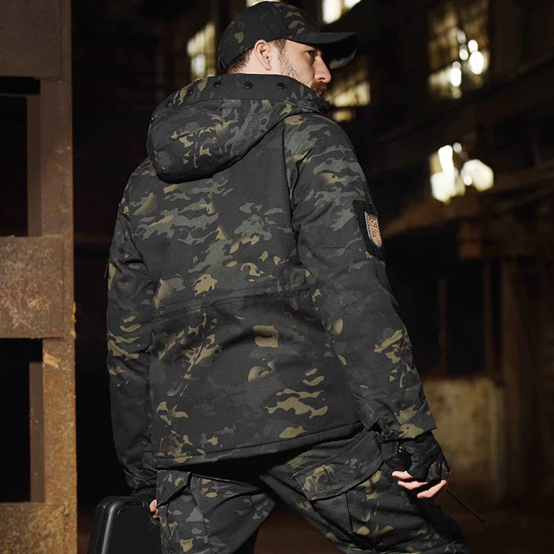 Chaqueta táctica G8, cortavientos de lana para hombre, abrigo grueso de camuflaje con capucha, chaquetas térmicas de entrenamiento con múltiples bolsillos para invierno para hombre - imagen 5