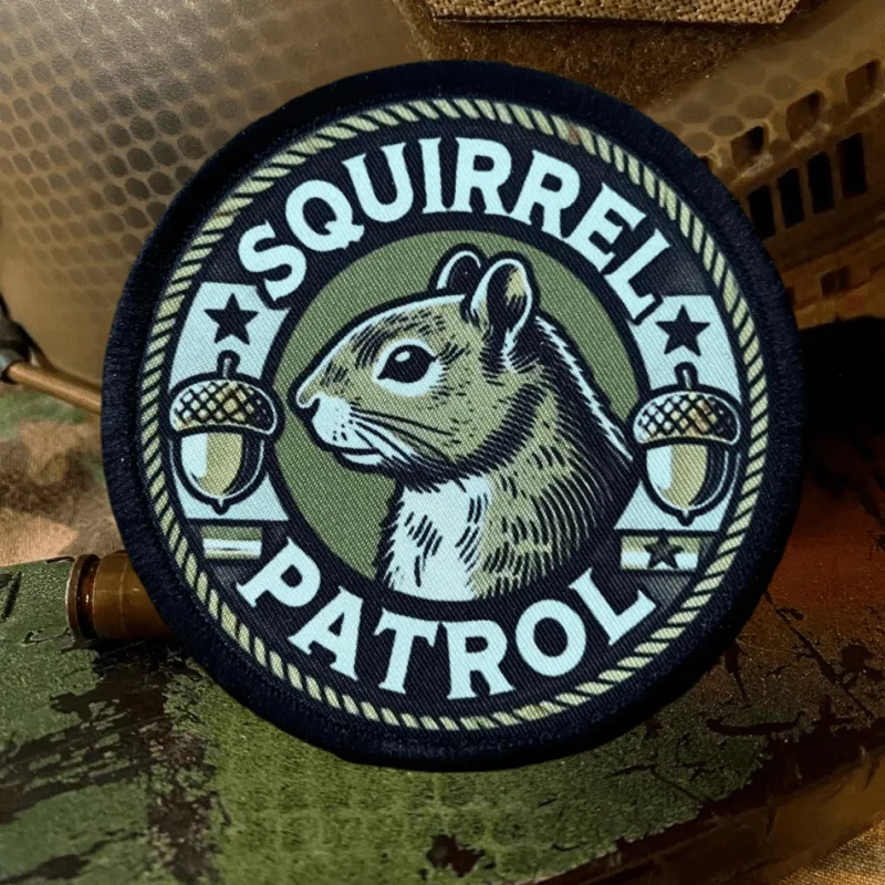 Parche con estampado de patrulla de ardilla secreta, equipo Airsoft, gancho y bucle, insignia de moral, mochila, sombrero, accesorios decorativos, pegatinas - imagen 4