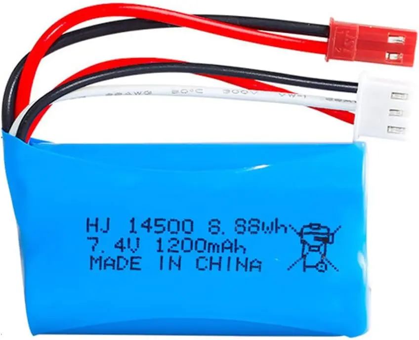 Batería Lipo de 7,4 V, 1200mah, 15C, 14500, enchufe JST para versión antigua TKKJ Skytech H101 H105 H103 INTEY H105 RC, coche, barco, aviones, Juguetes - imagen 2