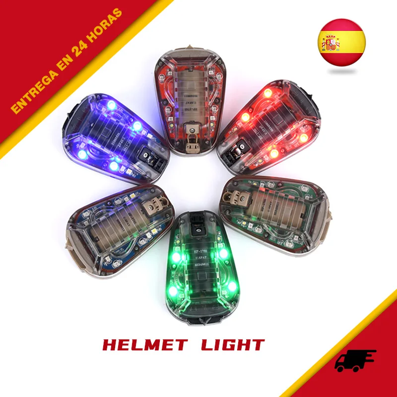 Casco táctico HEL-STAR 6 señal de luz impermeable lámpara de mariquita supervivencia LED estroboscópica lámpara de cabeza multiusos Camping herramienta al aire libre