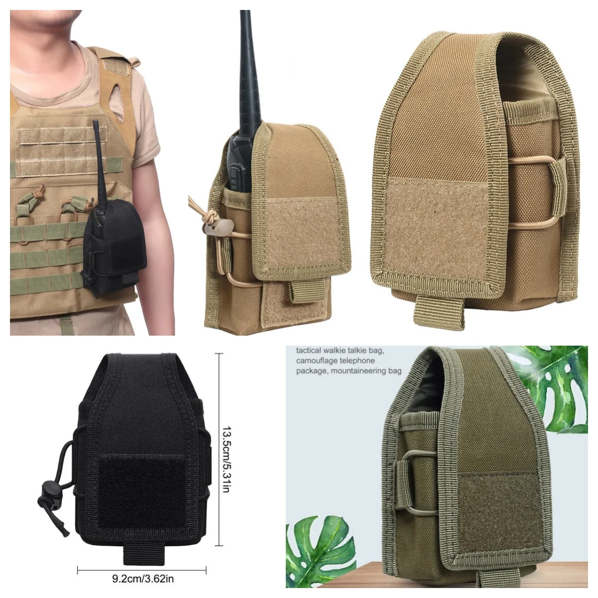 Funda MOLLE para walkie talkie – Soporte táctico portátil de radio - imagen 3