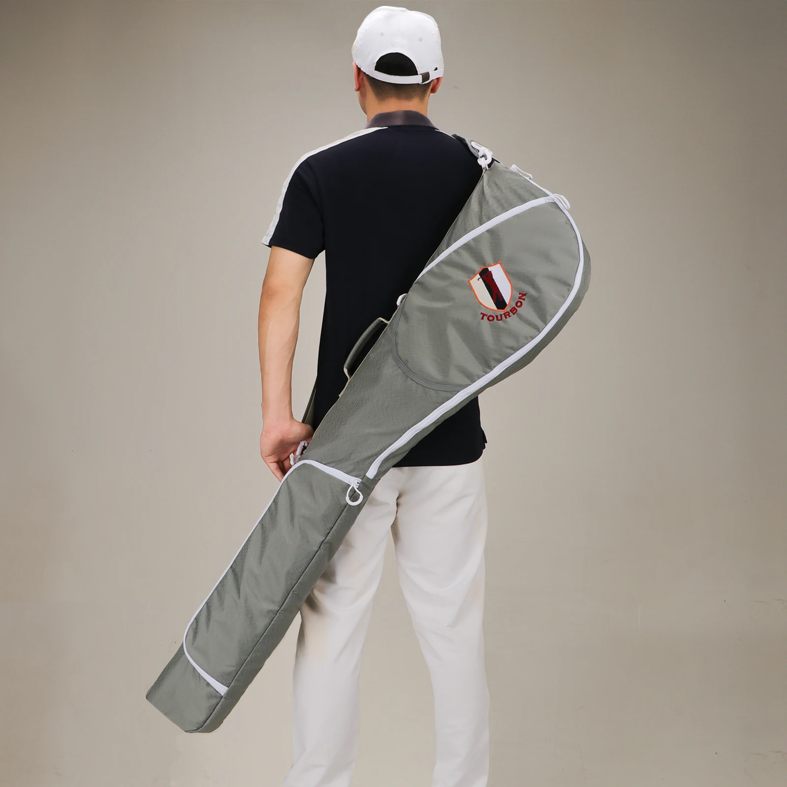 Tourbon Bolsa de golf de nailon para transporte cómodo, bolsa para palos de golf, bolsa de almacenamiento duradera para domingo, bolsa de viaje pequeña para campo de conducción, impermeable