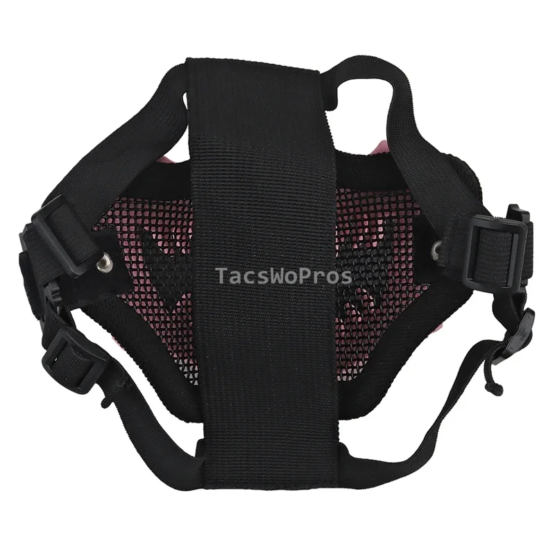Máscaras tácticas de malla de acero para Paintball CS Wargame, accesorios de Halloween, máscara de calavera de doble capa, media máscara de caza Airsoft - imagen 4
