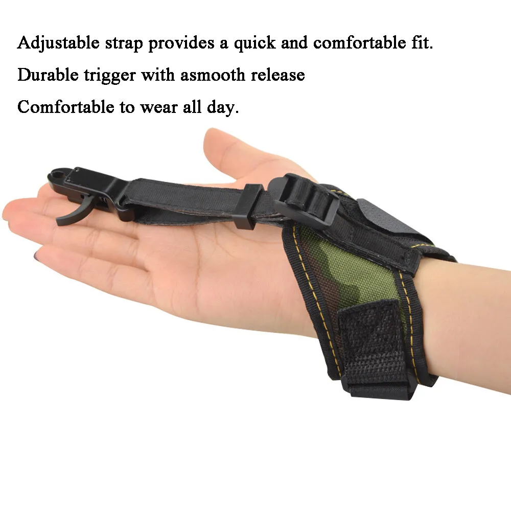 1 pieza 360 °   Mandíbulas giratorias para tiro con arco, herramienta de ayuda para liberar arco compuesto, correa de muñeca de lona, arco compuesto, tiro, accesorios para objetivo de caza - imagen 3