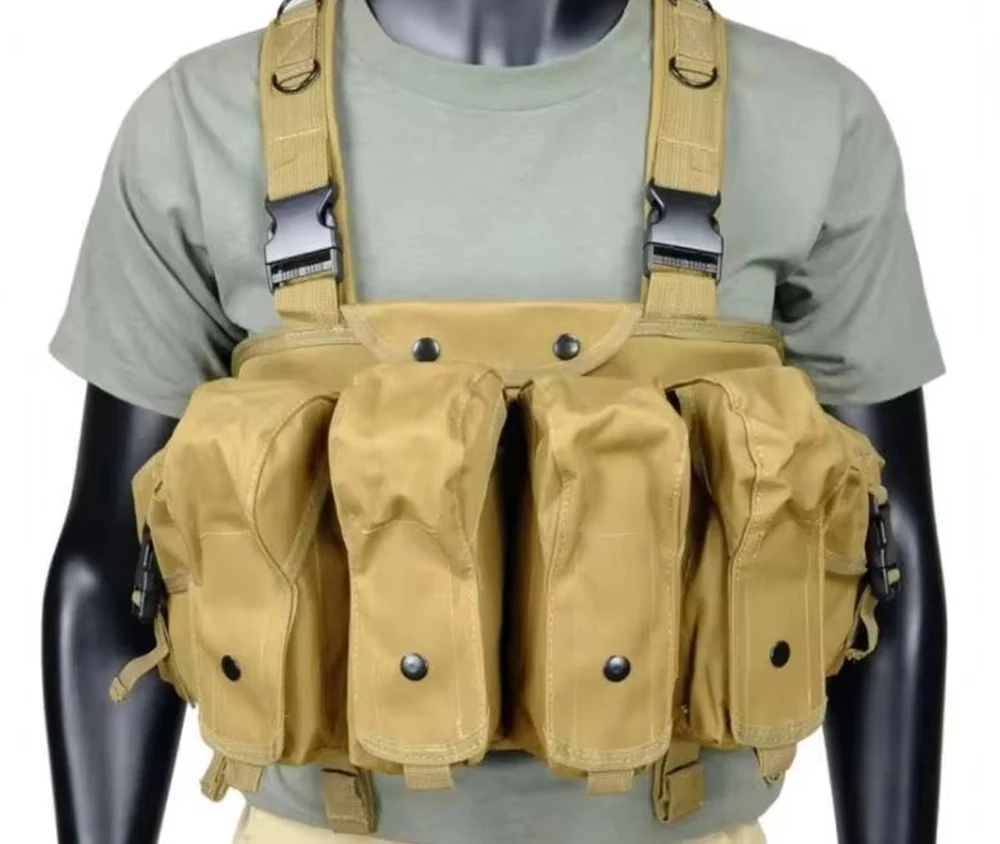 Yakeda 4 bolsas dobles Mag y 2 bolsas utilitarios Equipo de pecho táctico con bolsa para revistas - imagen 4