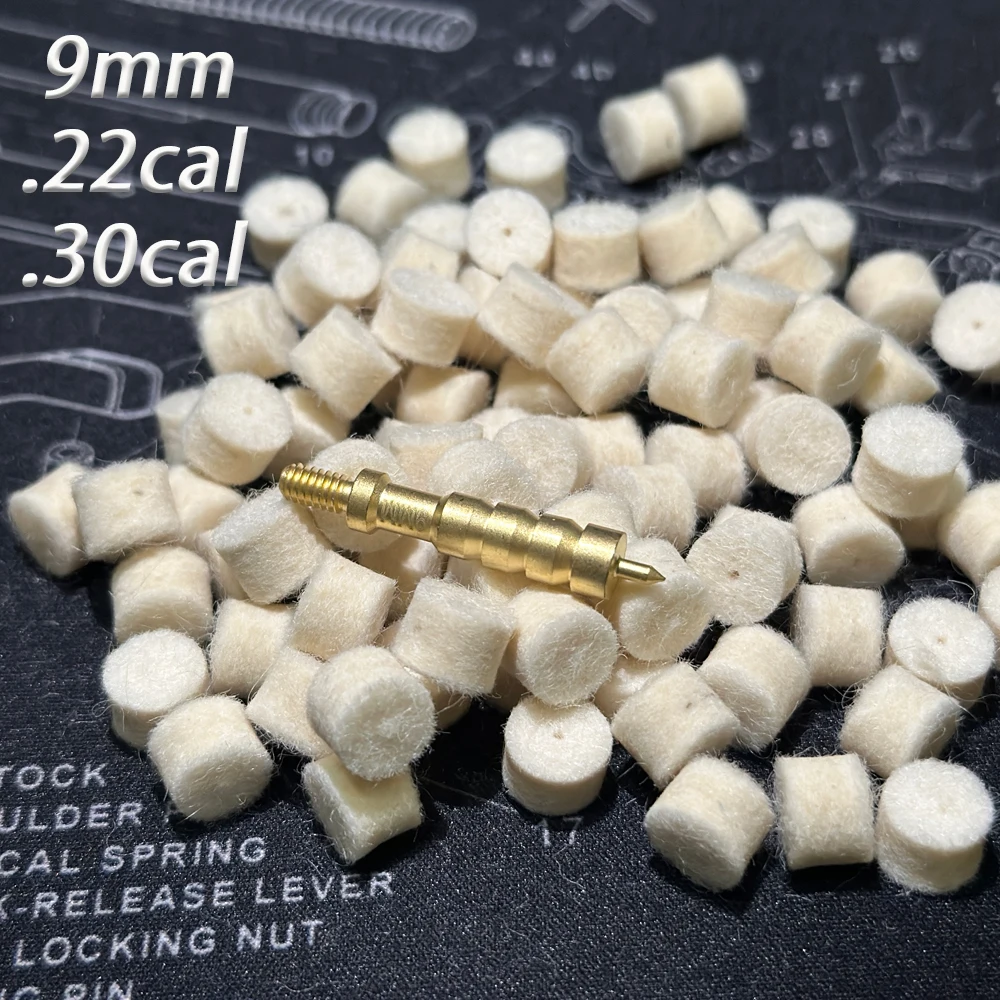 Kit limpieza pistola multicalibre - Fieltro y escobillas de arma