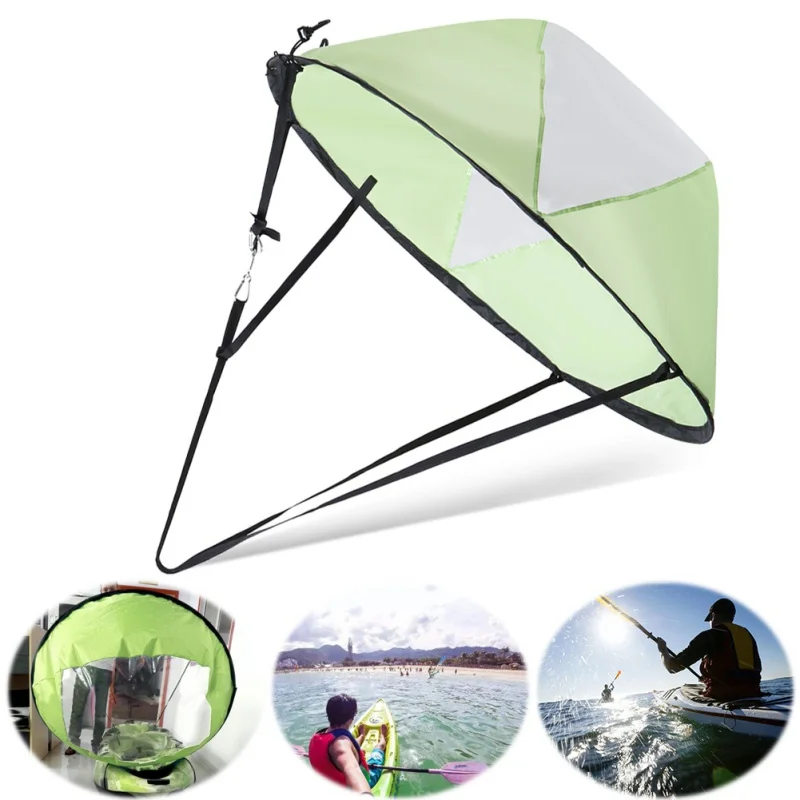Vela de viento plegable para Kayak, tabla de Paddle surf, carrera de canoa, remo de viento, barcos de remo, viento con ventana transparente - imagen 2