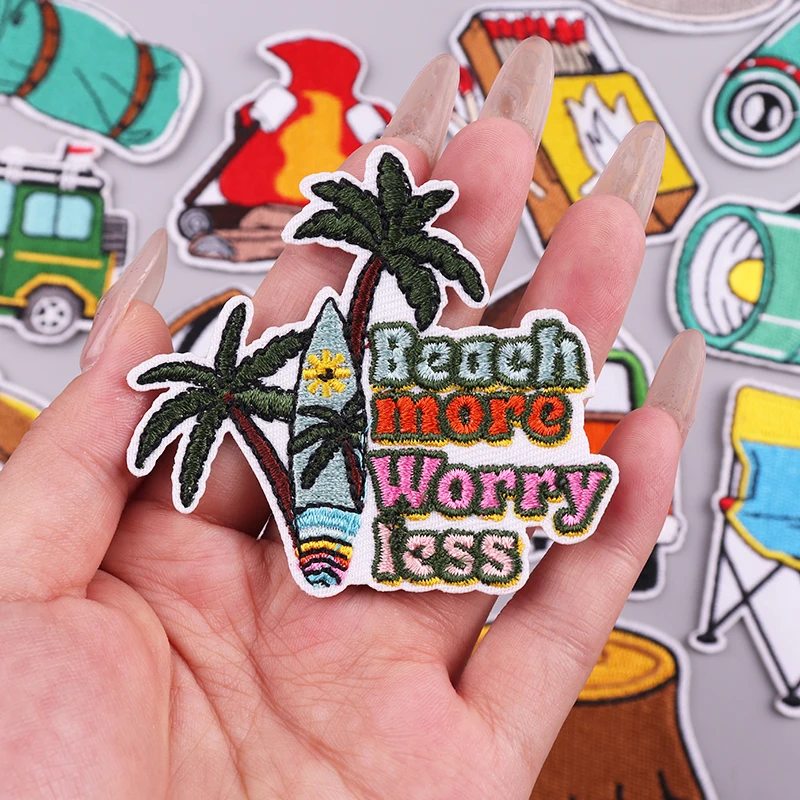 Stay Wild-parche para planchar en la ropa, parches bordados de Adventure Life, pegatinas de costura, insignias de logotipo de fuego, apliques para Jeans - imagen 4