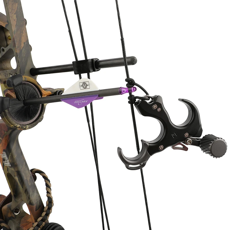 Ayuda de liberación de arco compuesto de tiro con arco de 3 dedos, agarre de gatillo de pulgar de aleación de aluminio, liberación de pinza de bucle D para deportes de caza - imagen 5