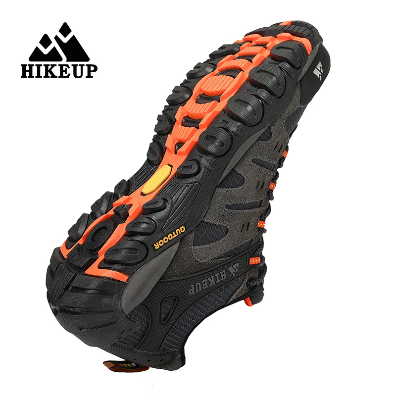 HIKEUP-zapatos de senderismo de cuero para hombre, calzado deportivo resistente al desgaste, con cordones, para escalada, Trekking y caza, novedad - imagen 3
