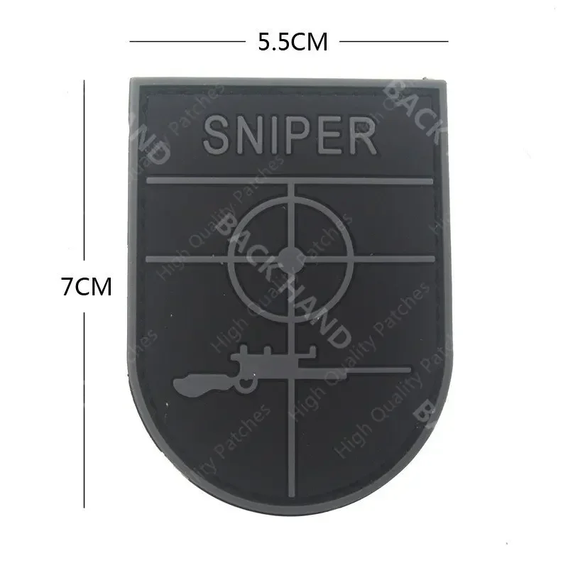 Parches bordados de francotirador, parche militar táctico del ejército, emblema de combate, insignias de calavera de goma de PVC zombi para bolsa de gorra de ropa - imagen 4